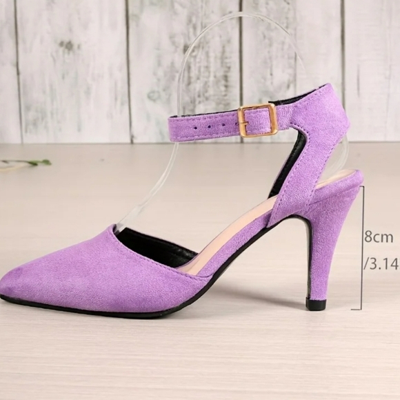 Shoes - Lavender Ankle Strap Heels NWOT Size 6